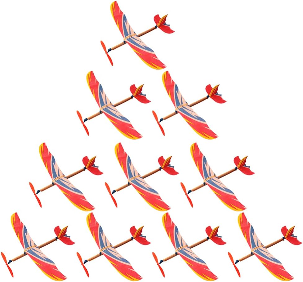 Kids Outdoor Set - 5/10Pcs Rubber Band Powered Airplane Model