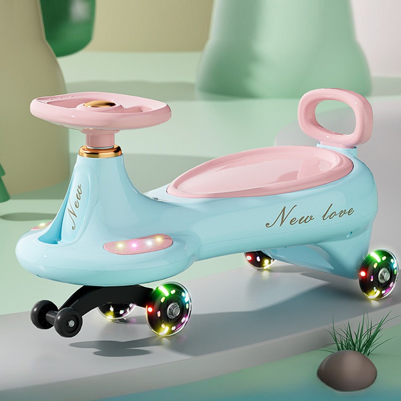 Kids Outdoor Vehicles - Cute Kids Swing Wiggle Car Anti-Tip