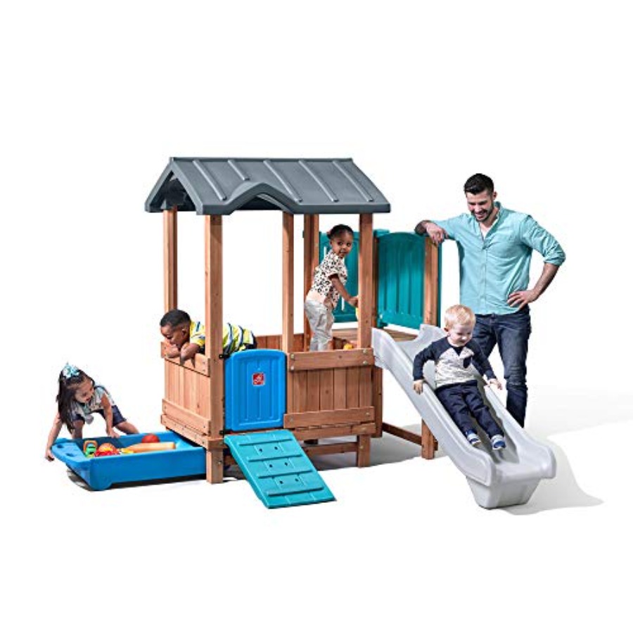 Kids Outdoor Adventure - Woodland Adventure Playhouse & Slide, Kids