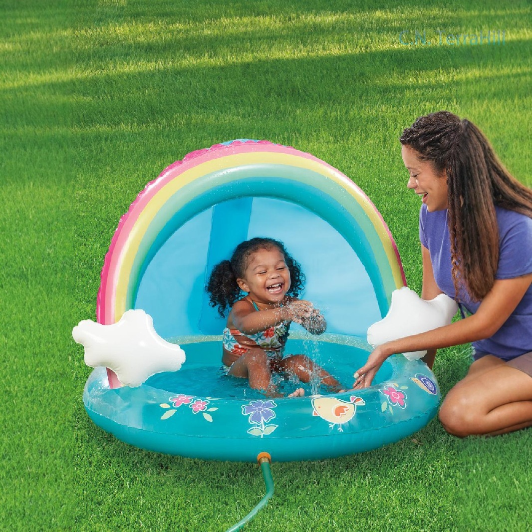 Inflatable Splash Pool for Kid - Kids Outdoor Water Play Table review and price