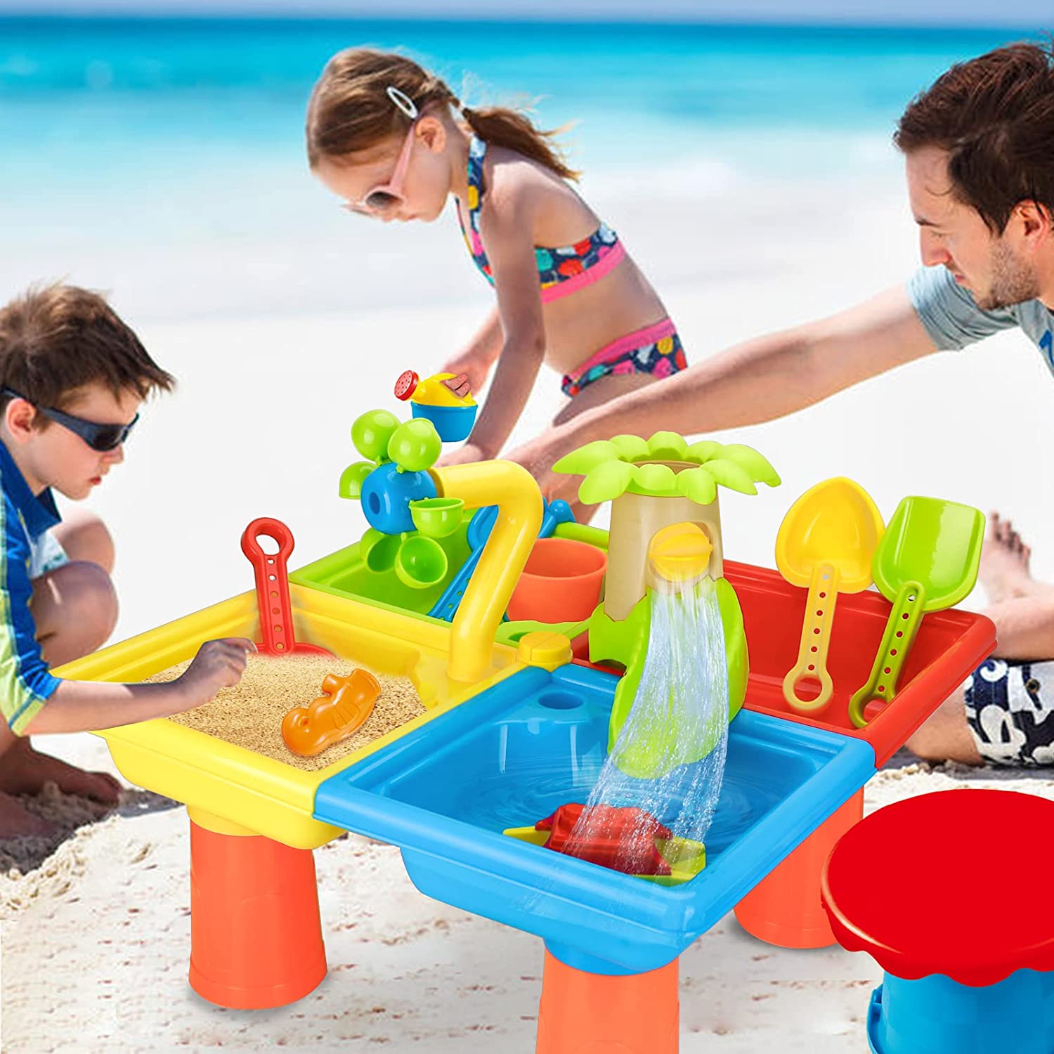 Beach Table Sand Play Toys Chi - Kids Outdoor Water Play Table review and price