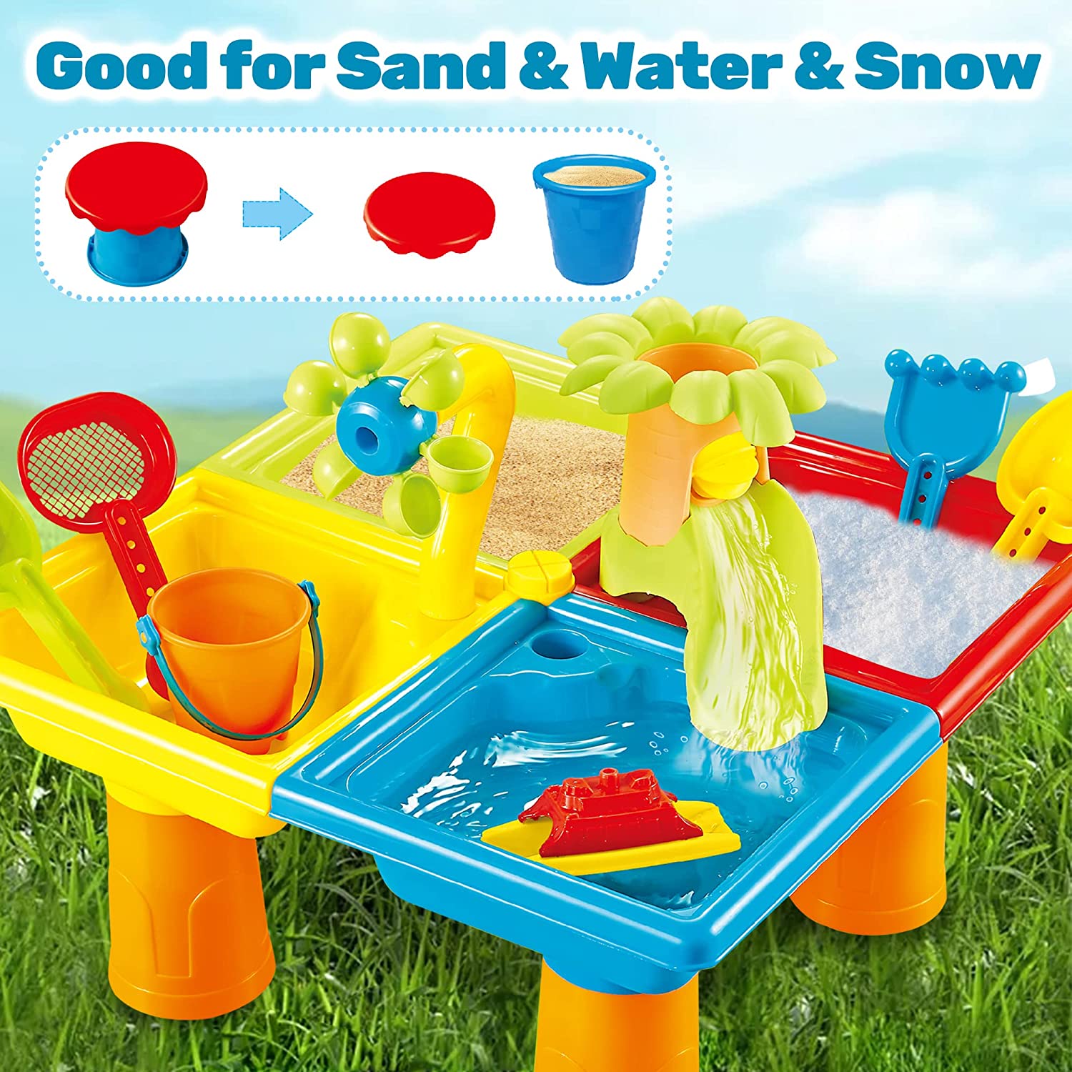 Beach Table Sand Play Toys Chi - Kids Outdoor Water Play Table review and price