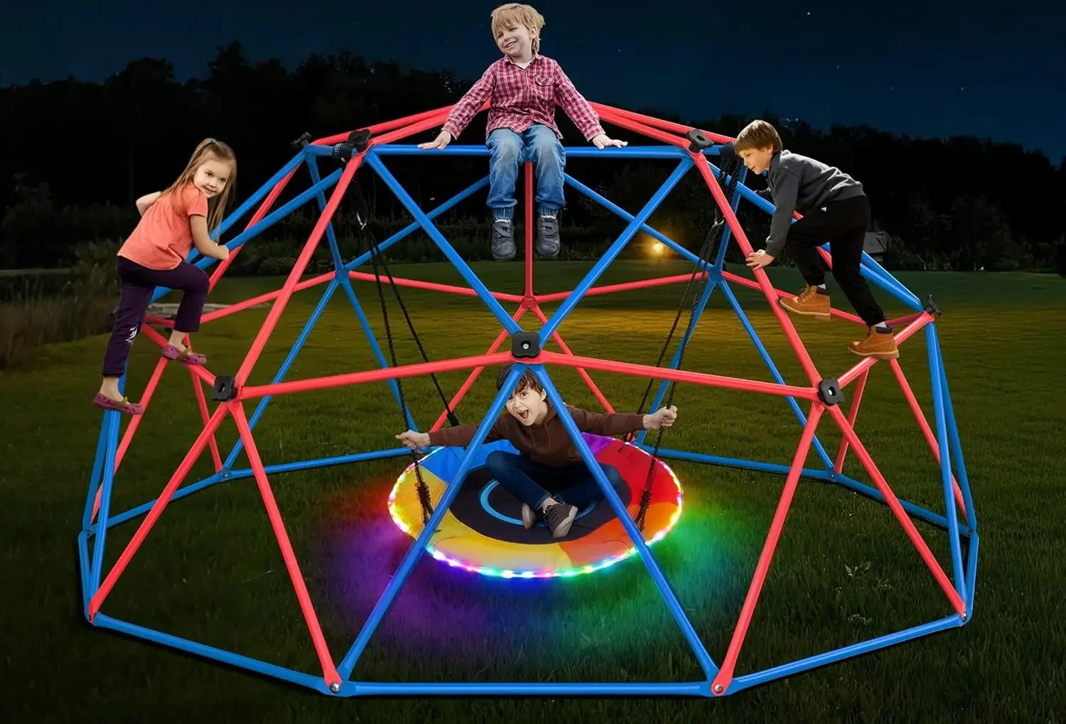 Hapfan Climbing Dome Swing Set - Kids Outdoor Jungle Gym review and price