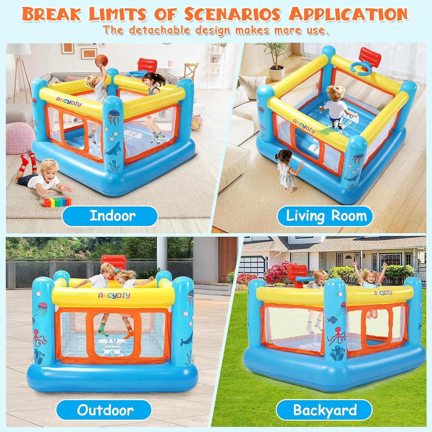 Bounce House, PVC Inflatable B - Kids Outdoor Basketball review and price
