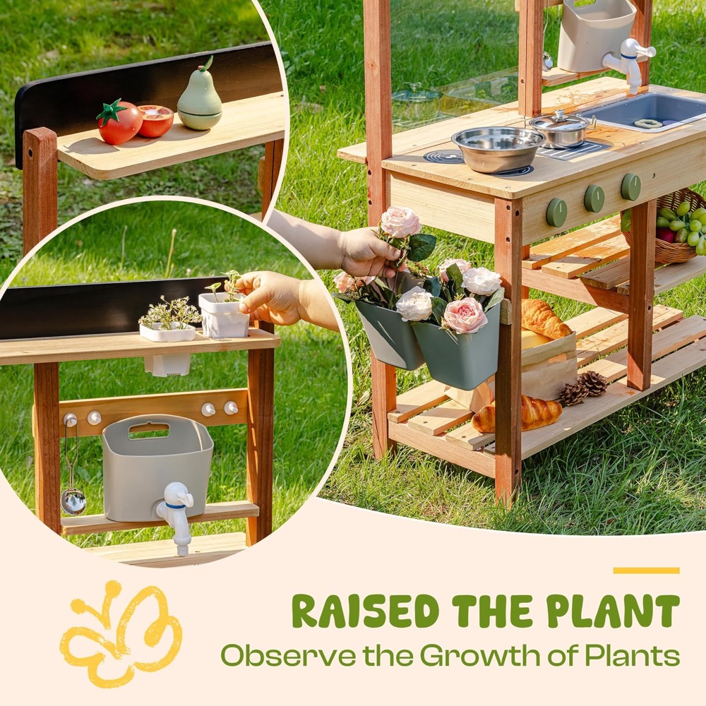 US Shipping Wooden Mud Kitchen - Kids Outdoor Mud Kitchen review and price