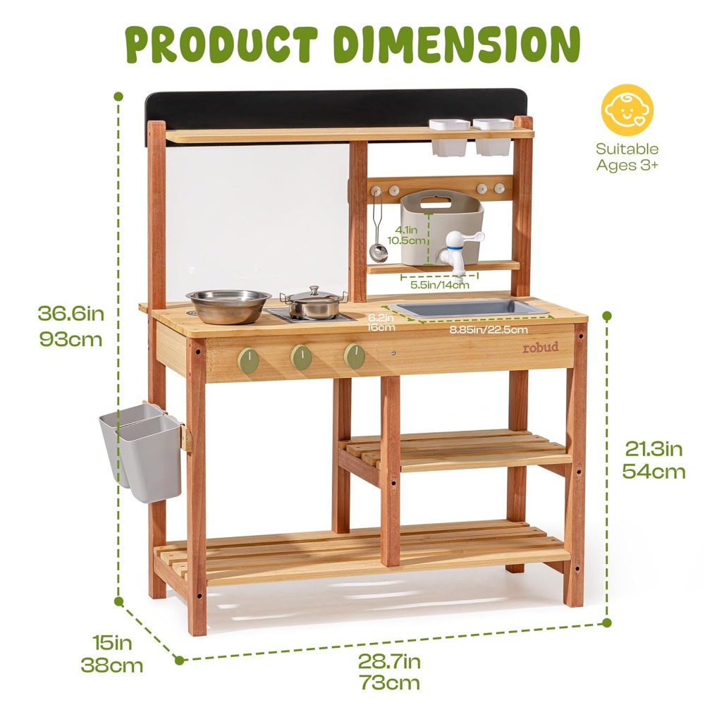 US Shipping Wooden Mud Kitchen - Kids Outdoor Mud Kitchen review and price