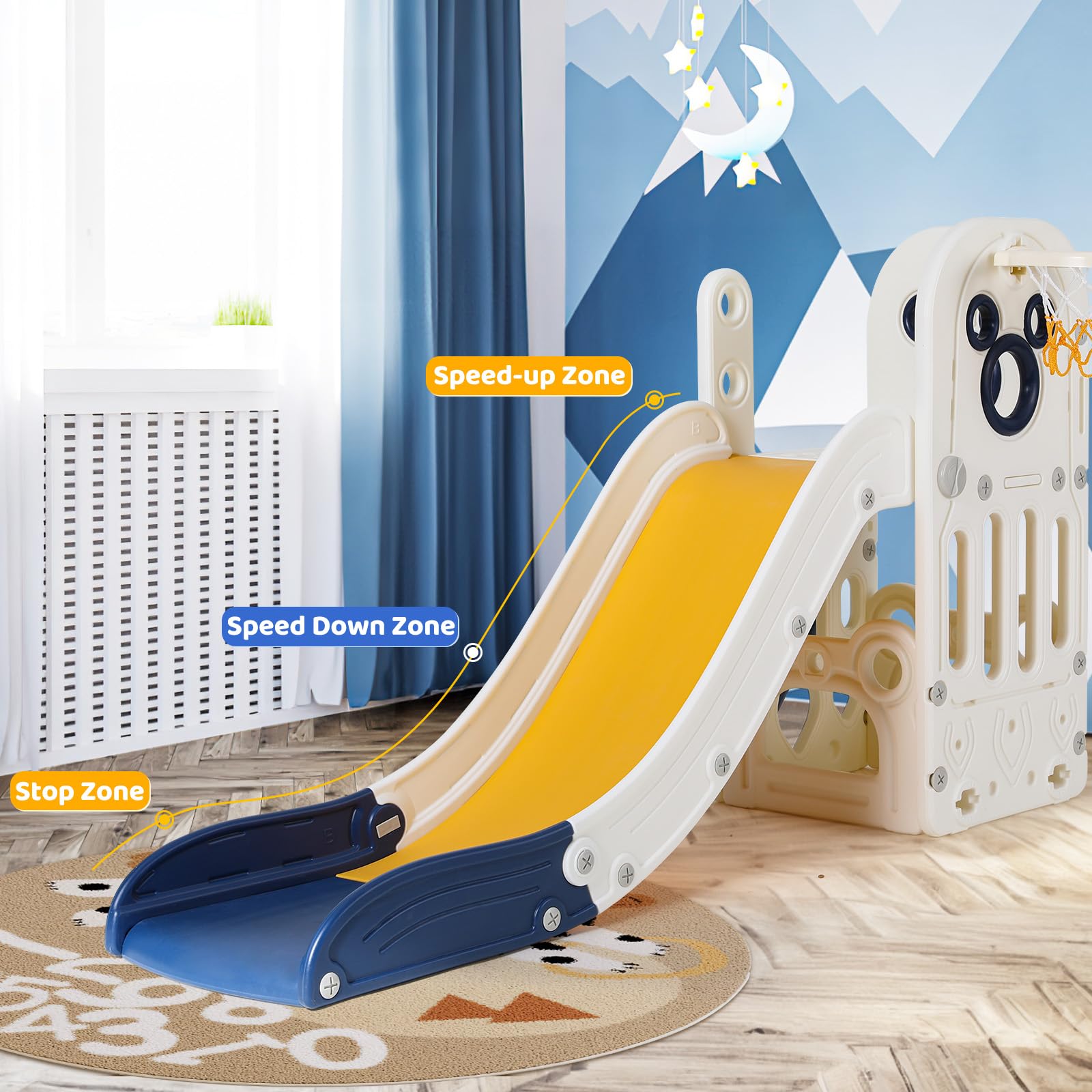 6 in 1 Toddler Slide Playset,  - Kids Outdoor Basketball review and price