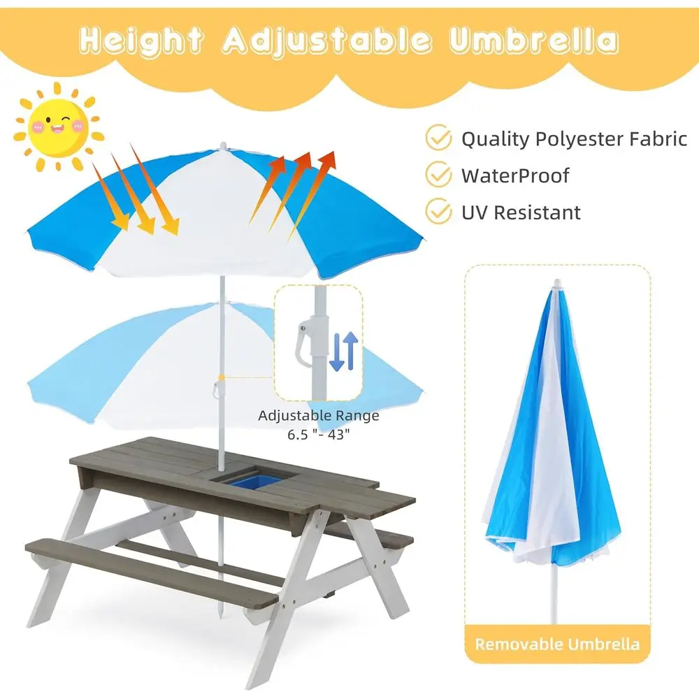 Convertible 3-in-1 Wooden Picn - Kids Outdoor Water Play Table review and price