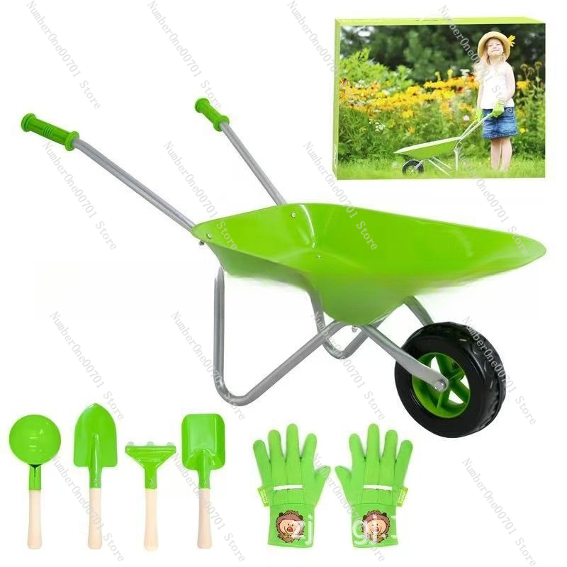 Kids Outdoor Wheelbarrow, Gree - Kids Outdoor Set review and price