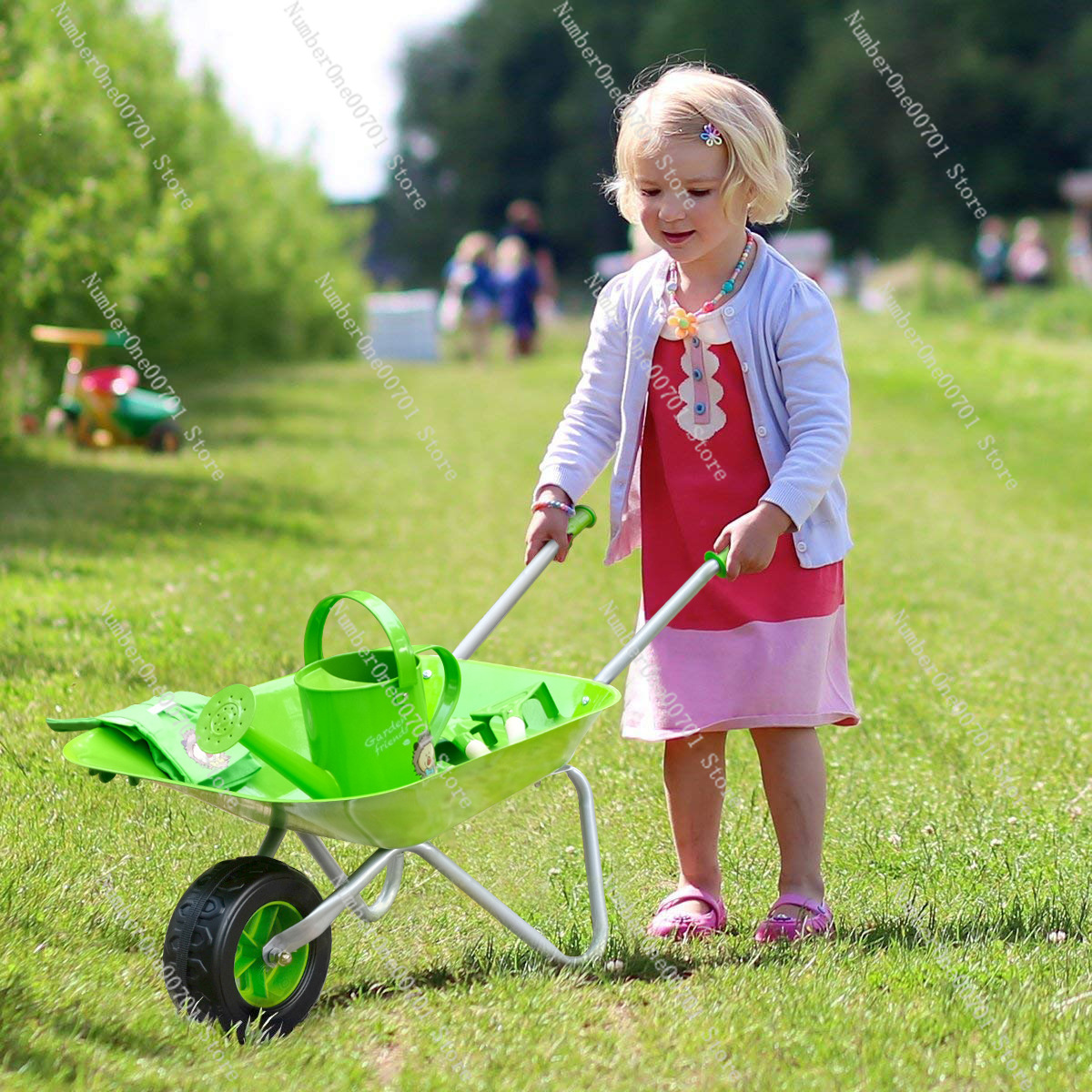 Kids Outdoor Wheelbarrow, Gree - Kids Outdoor Set review and price
