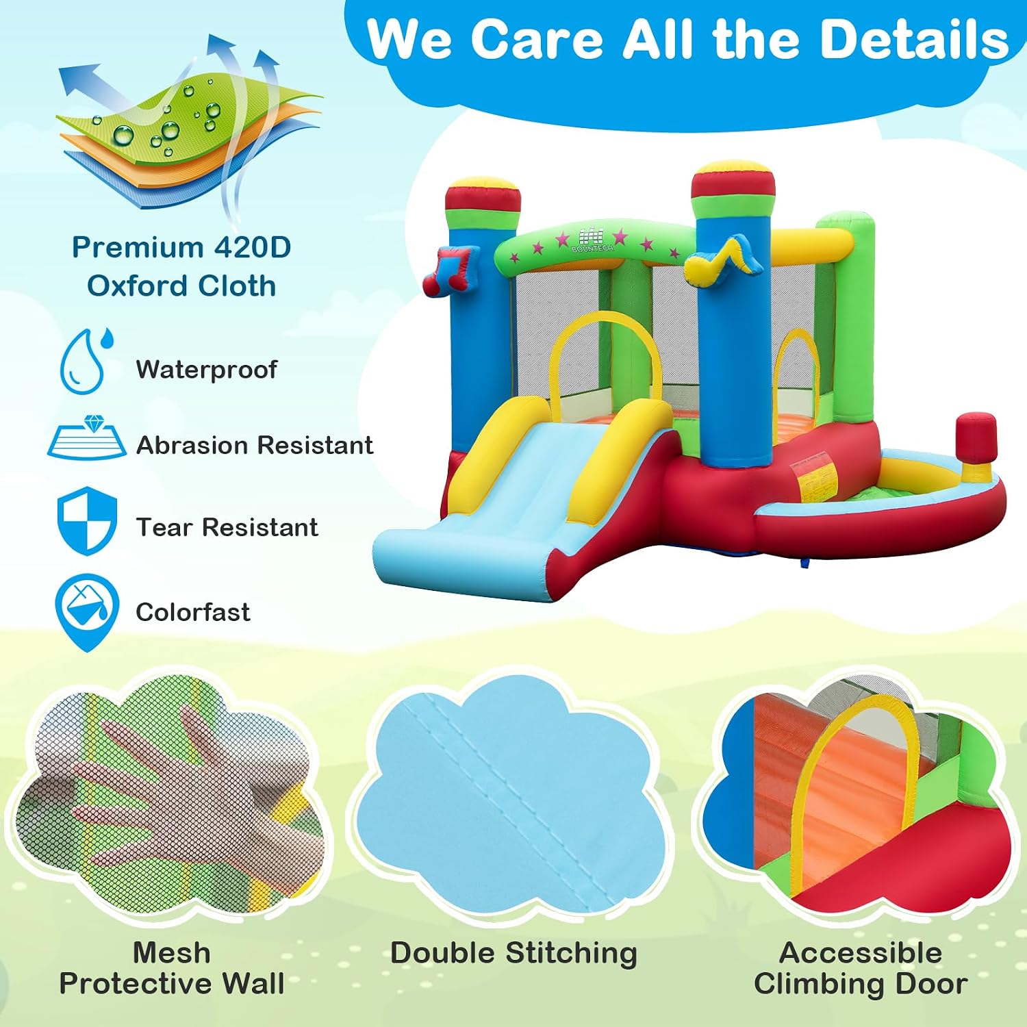 Inflatable Bounce House with B - Kids Outdoor Basketball review and price