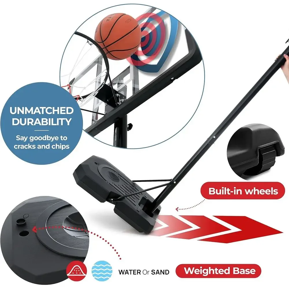 Adjustable 44 Shatterproof Bas - Kids Outdoor Basketball review and price
