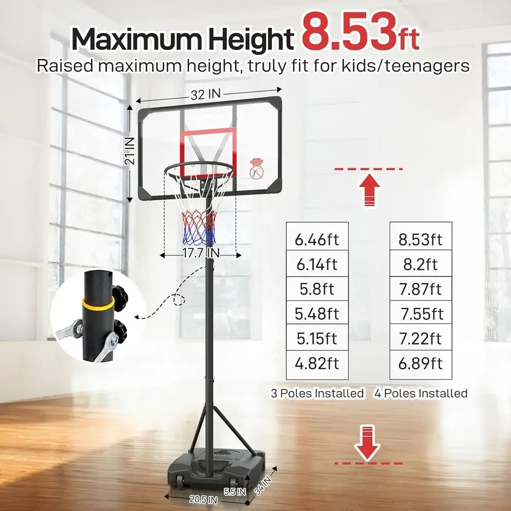 Adjustable Height Portable Bas - Kids Outdoor Basketball review and price