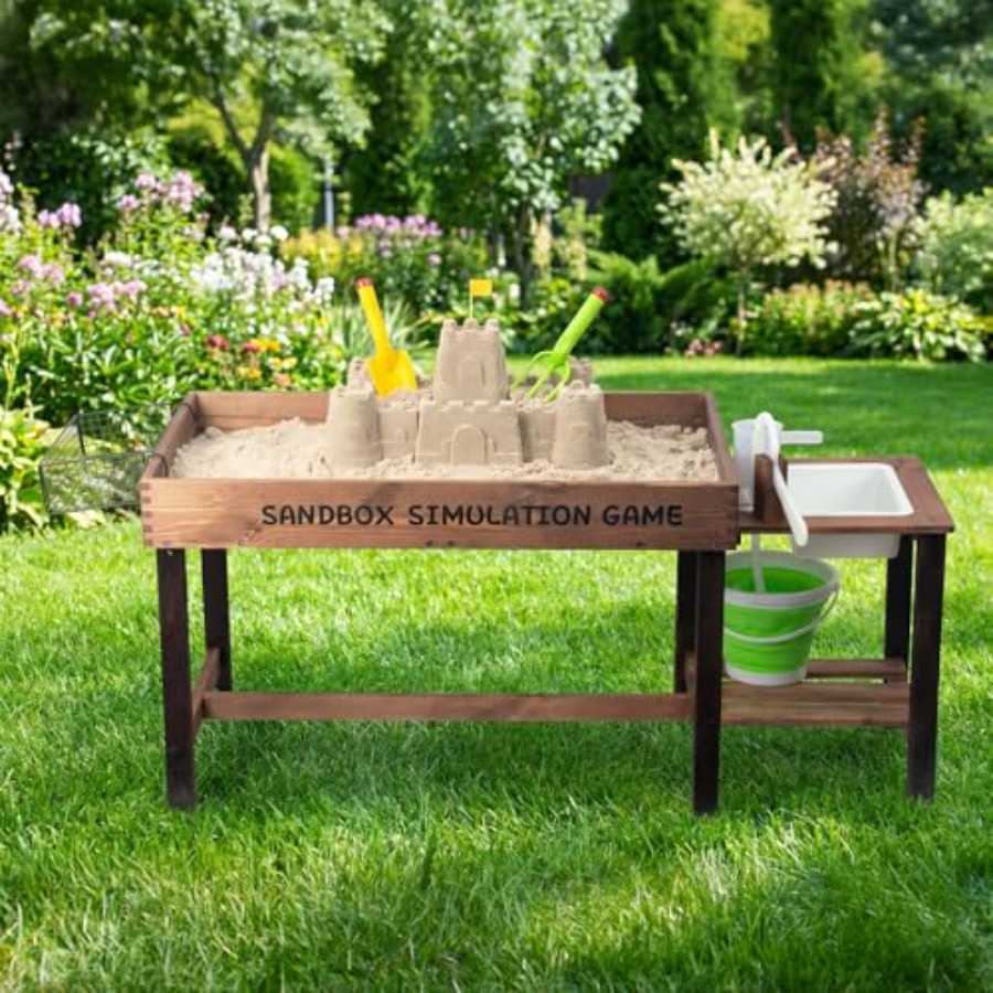Outdoor wooden sand table for  - Kids Outdoor Water Play Table review and price