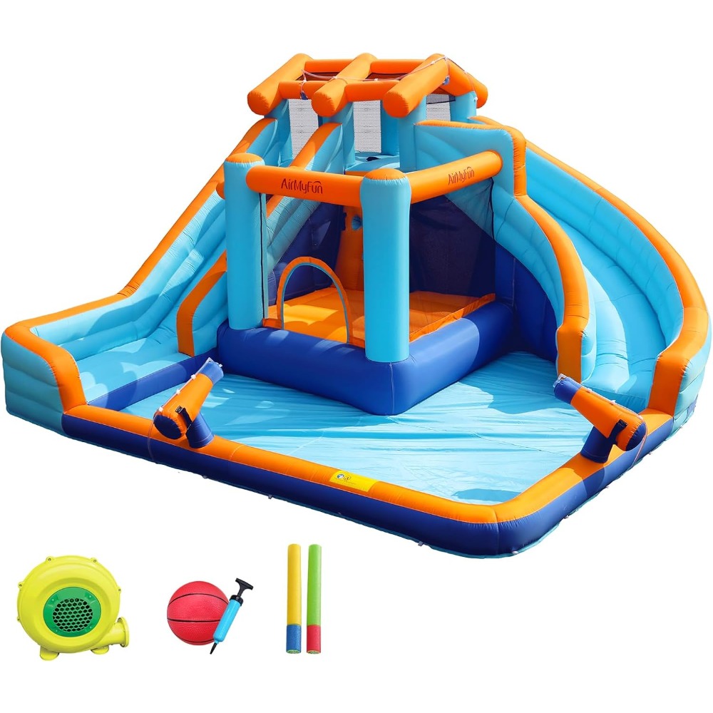 Large Water Slide Bounce House - Kids Outdoor Basketball review and price
